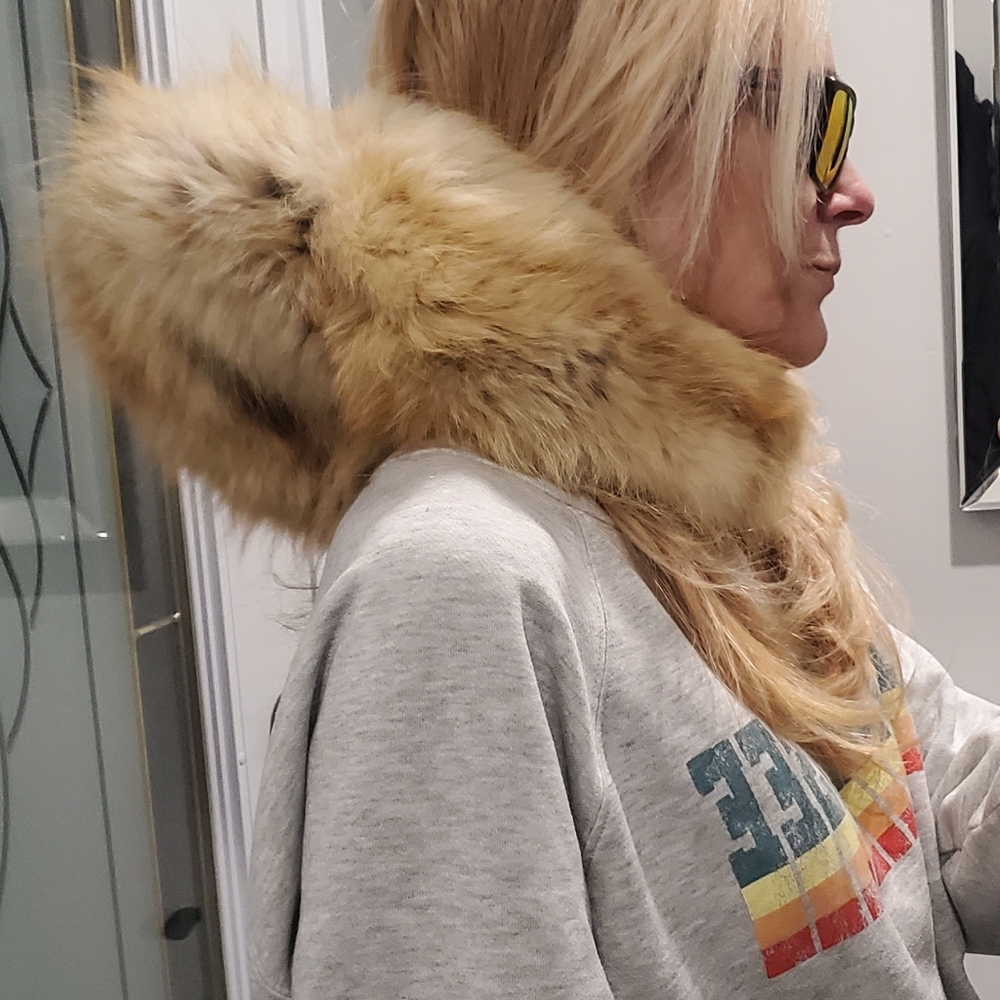 Real Coyote Fur Hood Hat Vintage